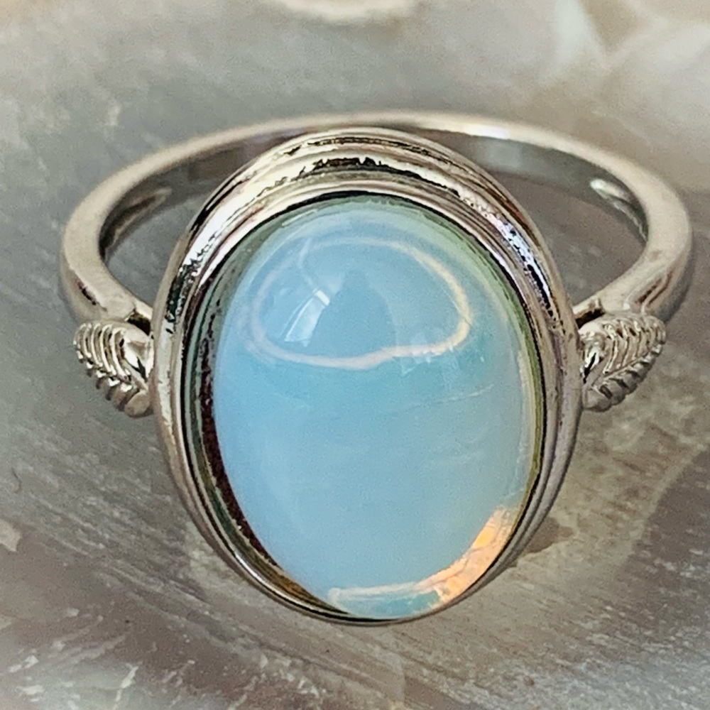 Silver Plated Opalite Ring